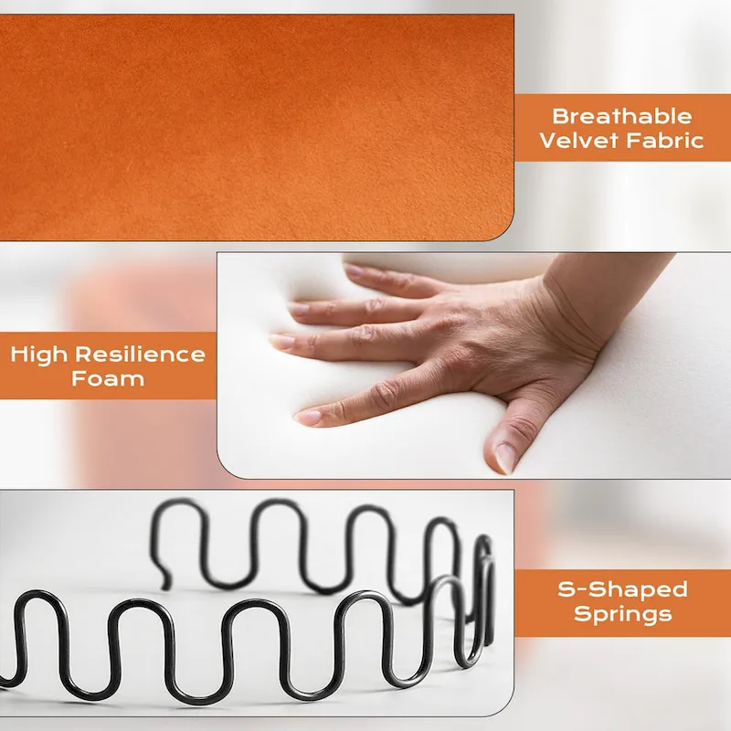 Ouyessir Set of 2 Swivel Barrel Chair 360 Degree Upholstered Accent Chair Fabric Armchair