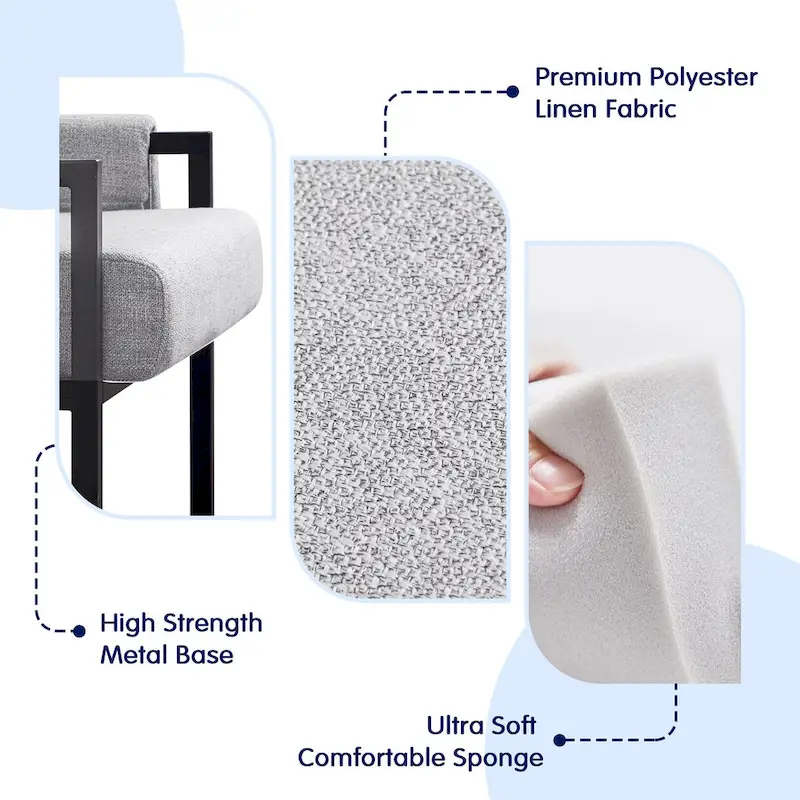 Subrtex Upholstered Accent Chair with Metal Frame Armchair