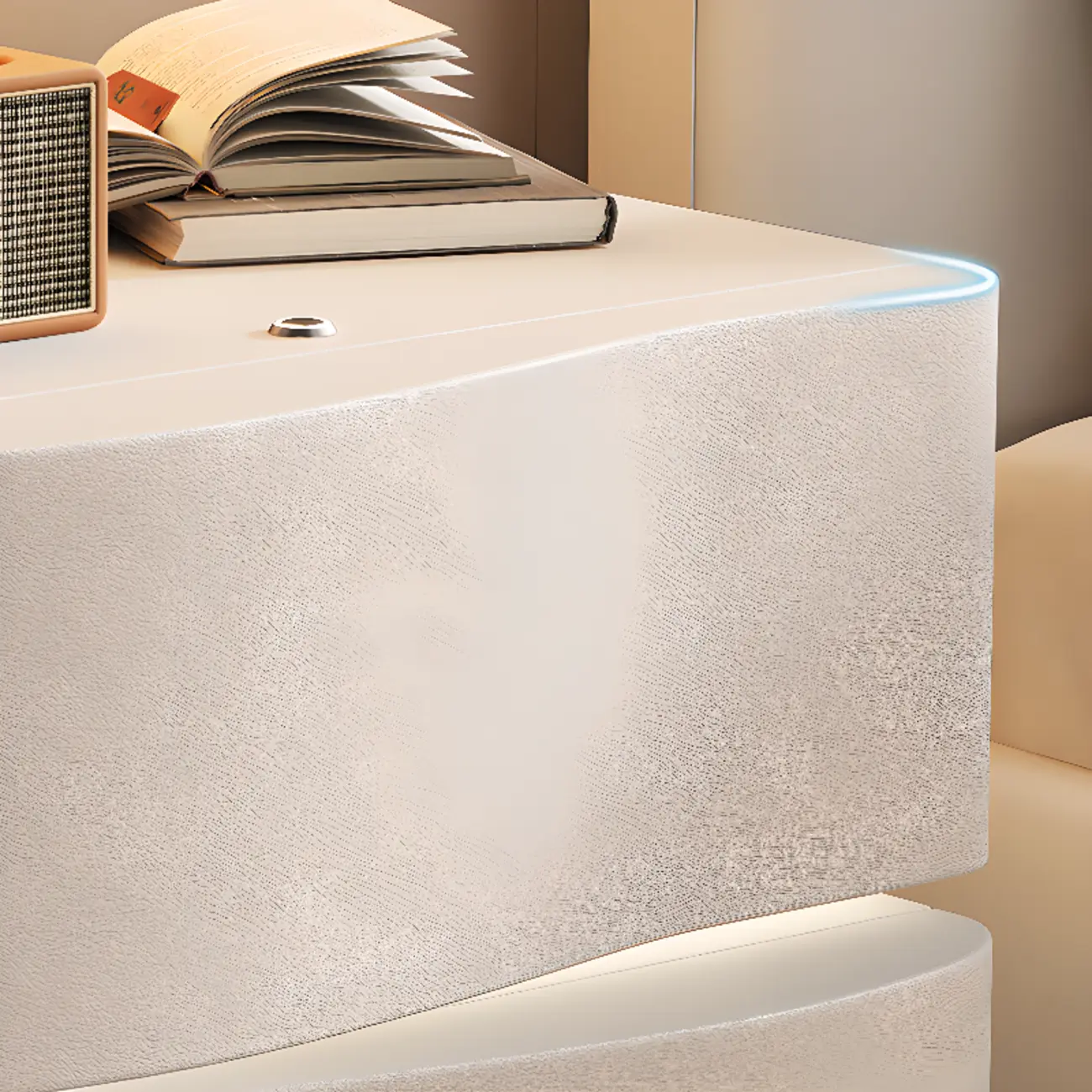 Stylish Black Wooden Wave 3 Drawers Nightstand