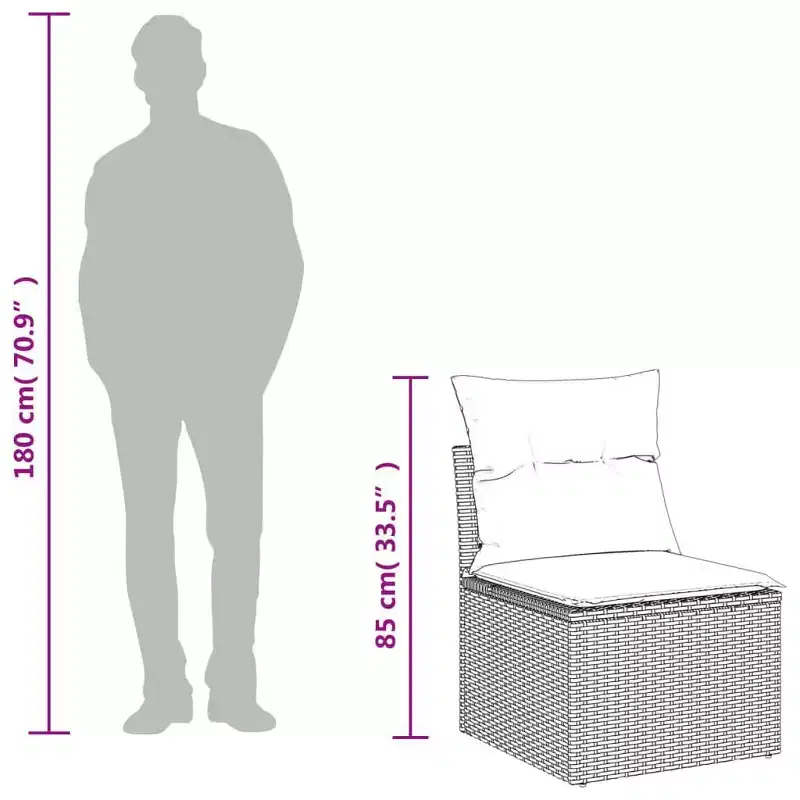 vidaXL Garden Sofa Set Black, Cream white