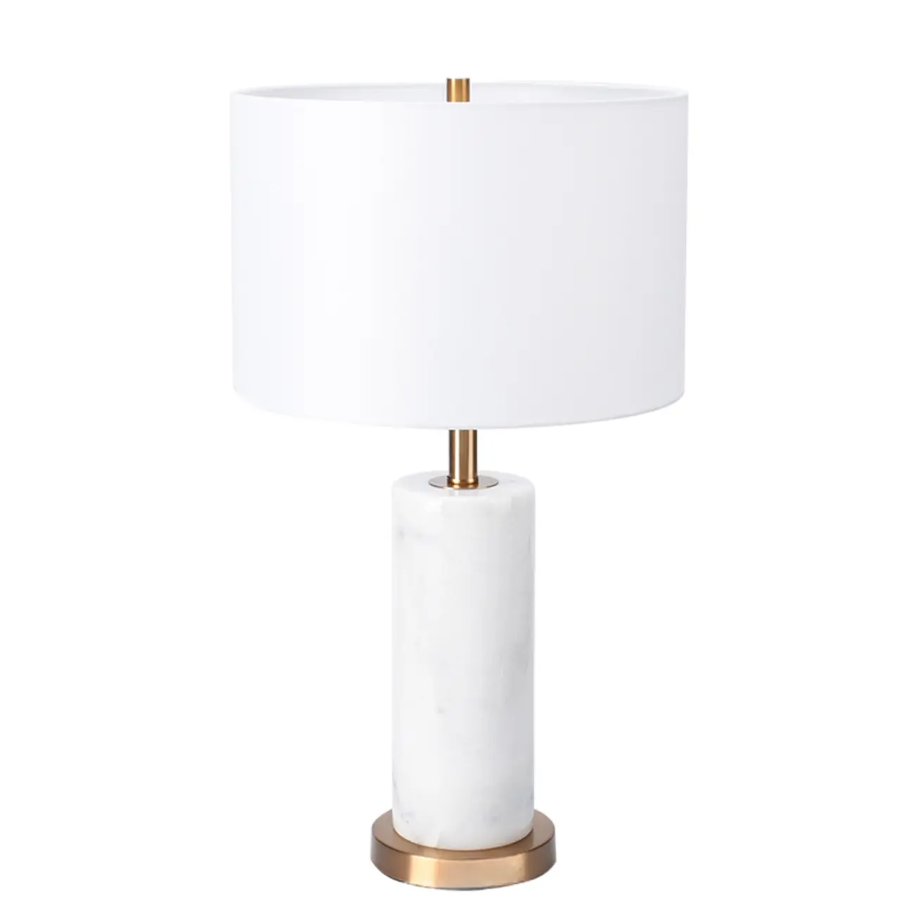 Modern Stone Table Lamp with Fabric Shade, LED Compatible