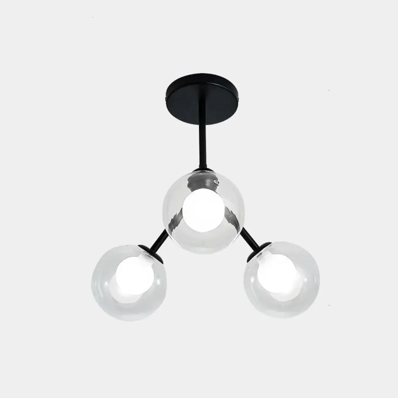 Modern Glass Globes LED Chandelier with Sputnik Design