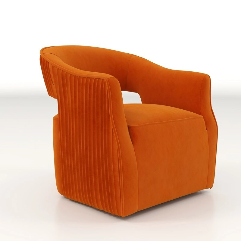 SEYNAR Modern Glam Velvet 360 Degree Swivel Open-Back Accent Armchair