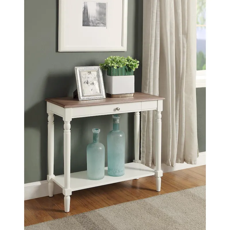 Convenience Concepts French Country 1 Drawer Hall Table with Shelf