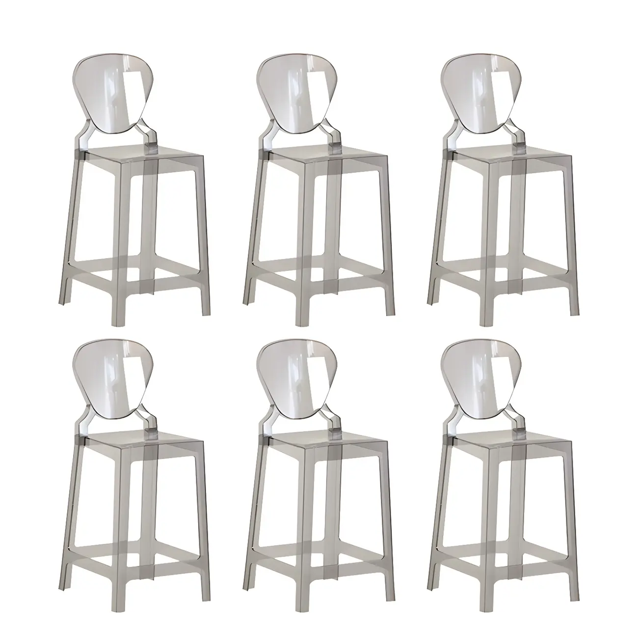 Modern Acrylic Smooth Elegant Circular Backrest Bar Stool