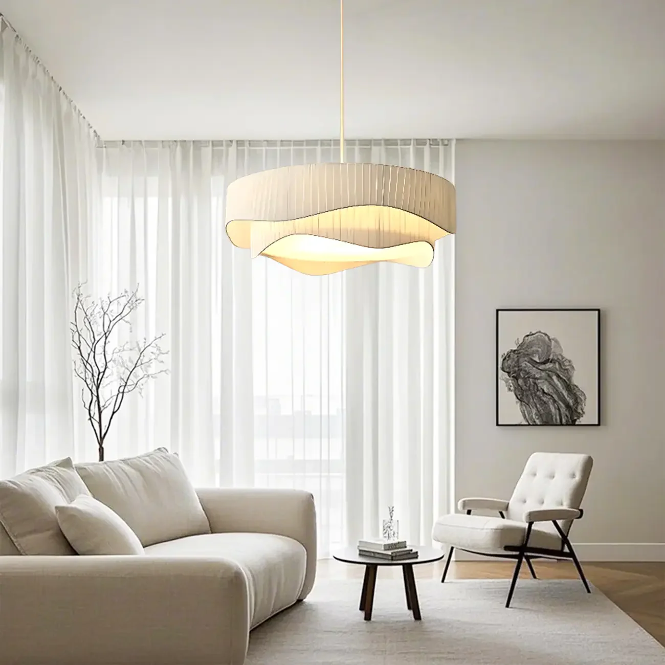 Modern Elegant 4-Light LED Chandelier with Irregular Design