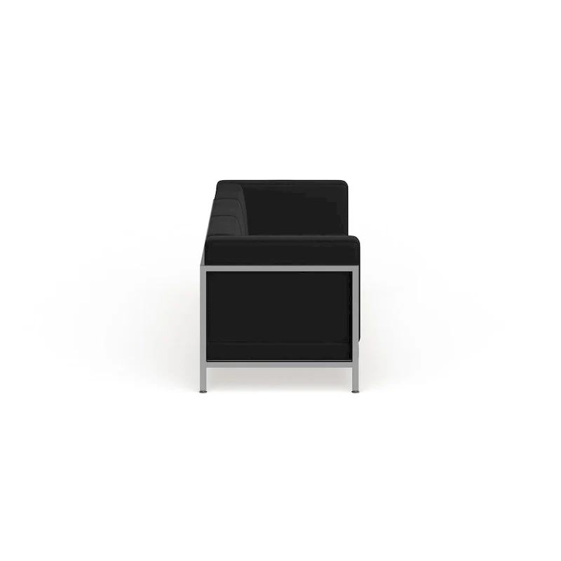 LeatherSoft Modular Sofa with Quilted Tufted Seat and Encasing Frame - 79W x 28.75D x 27.25H