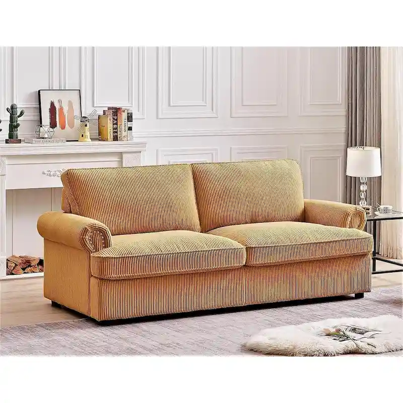 US Pride Furniture Viviana 76 inch Polyester Cushion Back Sofa Bed