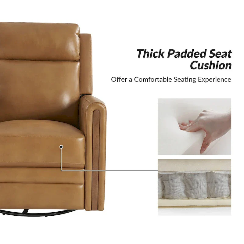 Jaime Modern Genuine Leather Power Rocking Swivel Recliner with Adjustable Headrest and Footrest Set of 2 by HULALA HOME