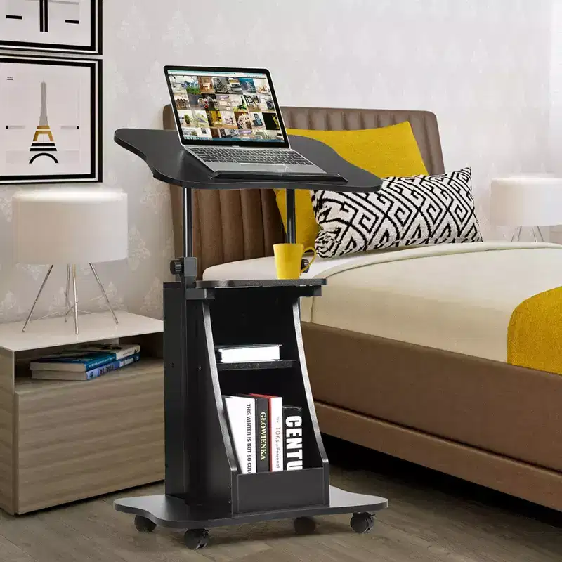 Costway Set of 2 Sit-to-Stand Laptop Desk Cart Rolling Mobile Height Adjustable