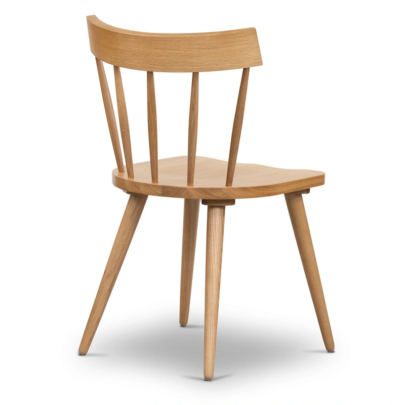 Poly & Bark Hava Dining Chair - Solid Oak Wood with Spindle-Back