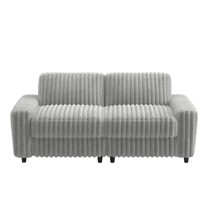 Veyron Furry Channel Fabric Down-filled Loveseat by iNSPIRE Q Modern