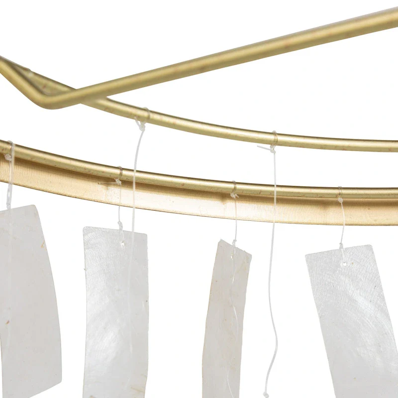 Marina Metal and Natural Capiz Chandelier Style Pendant Ceiling Light