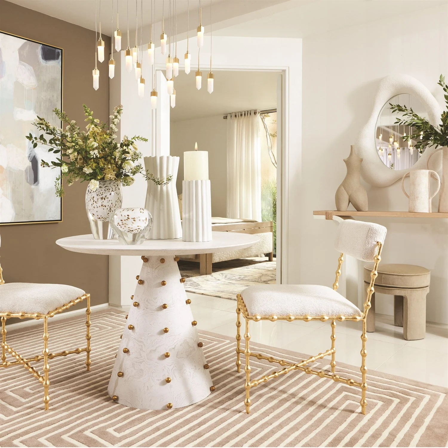 Spheres Center Table IN White Burl