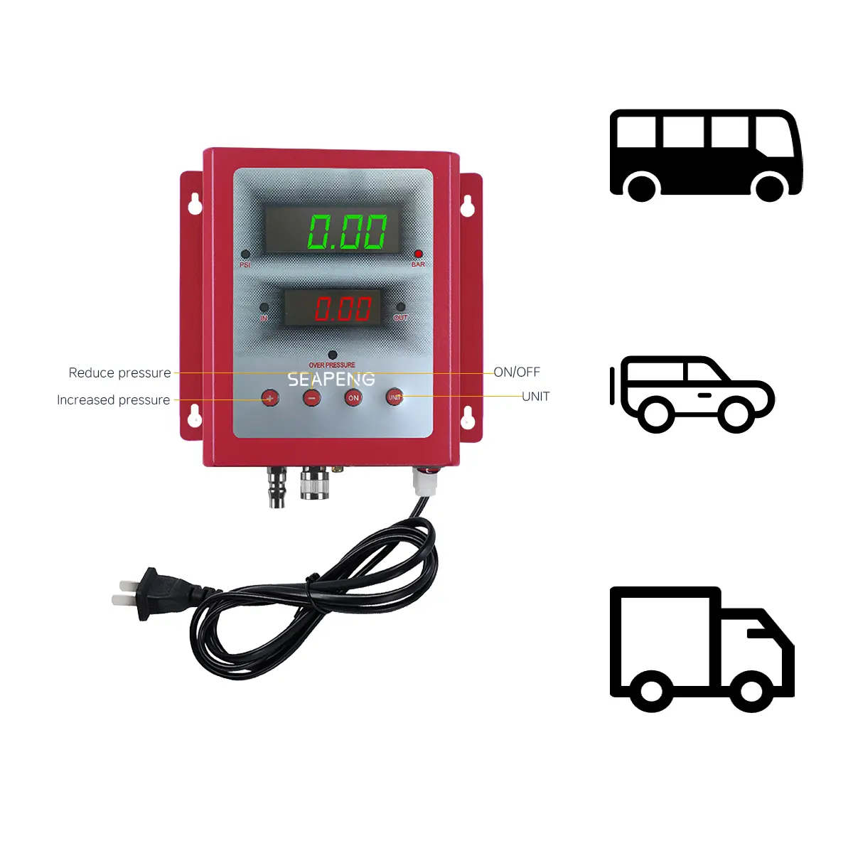 Metal wall mounted automatic inflator