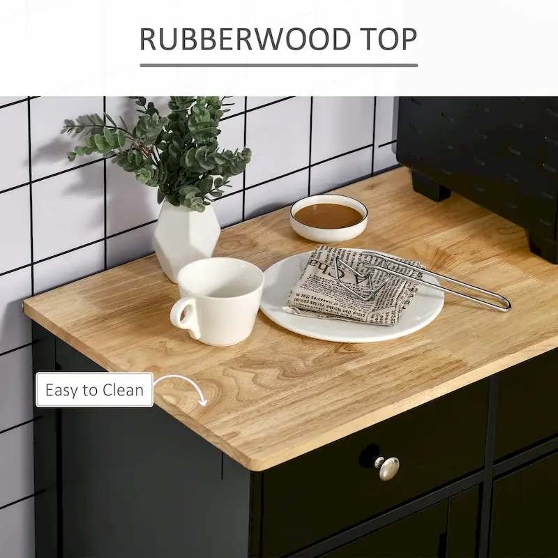 HOMCOM Modern Sideboard, Buffet Cabinet with Adjustable Shelves, Grey