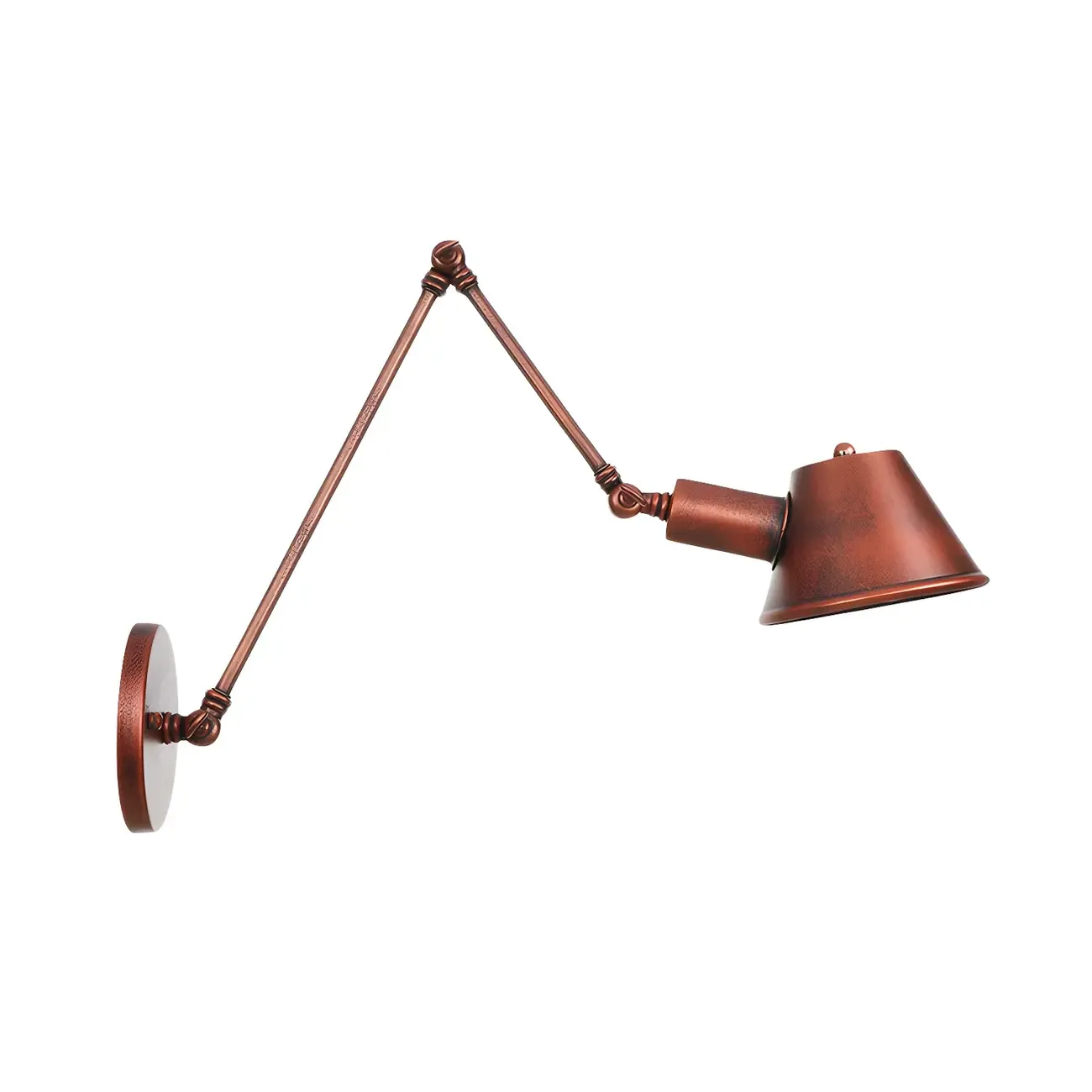 Industrial Copper Adjustable Swing Arm Wall Light