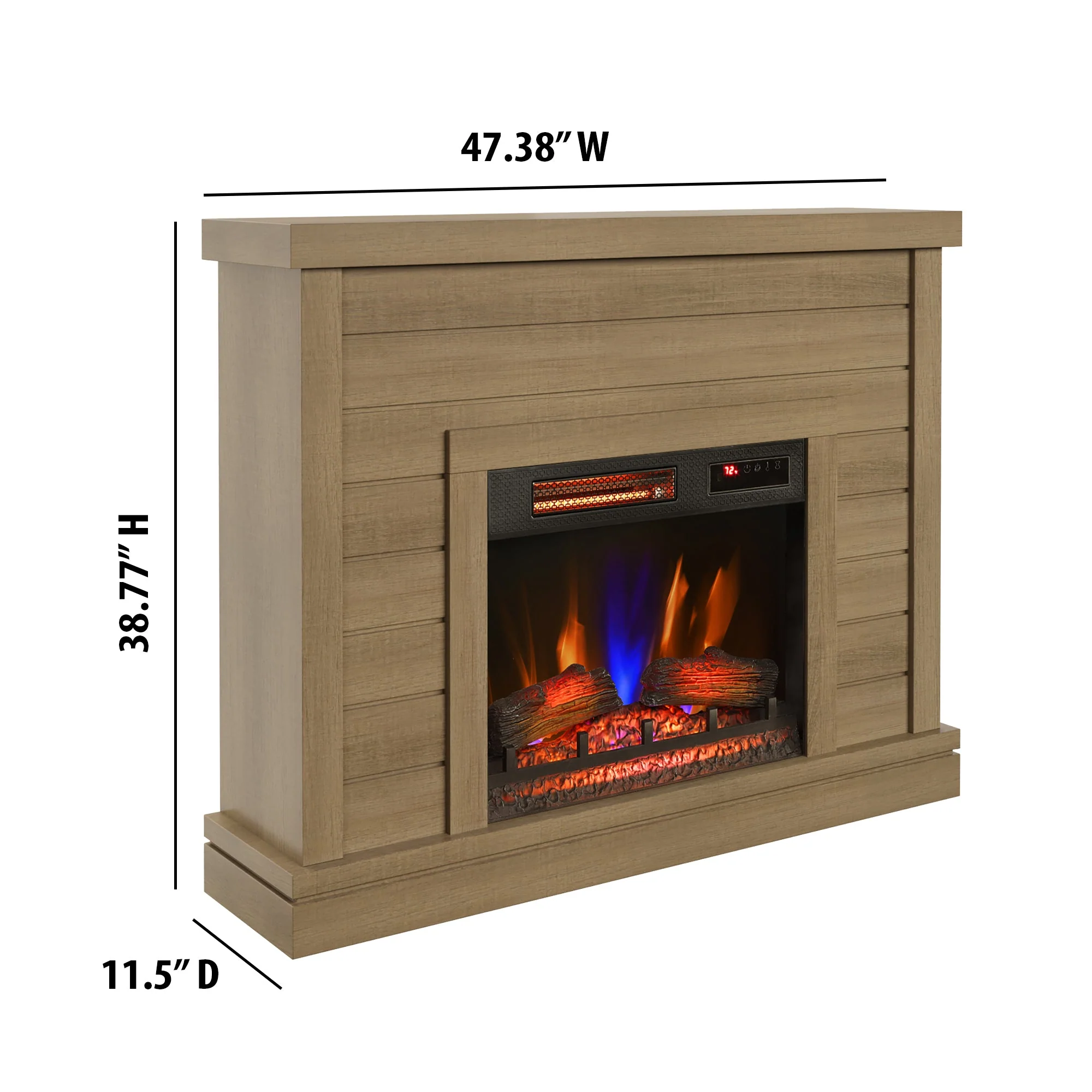 duraflame? Farmhouse Shiplap Electric Fireplace Wall Mantel