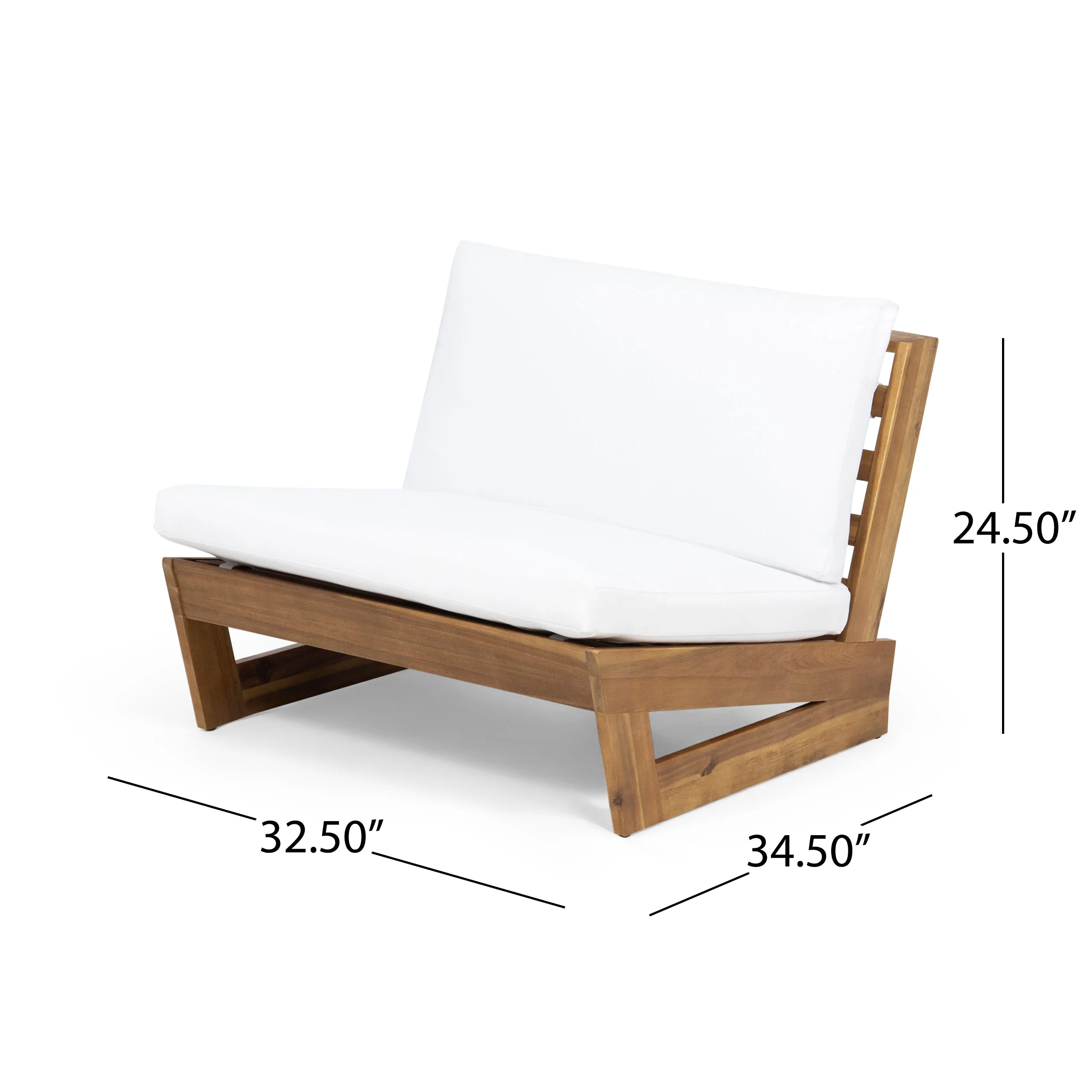 Outdoor Acacia Wood Club Chair with Cushions