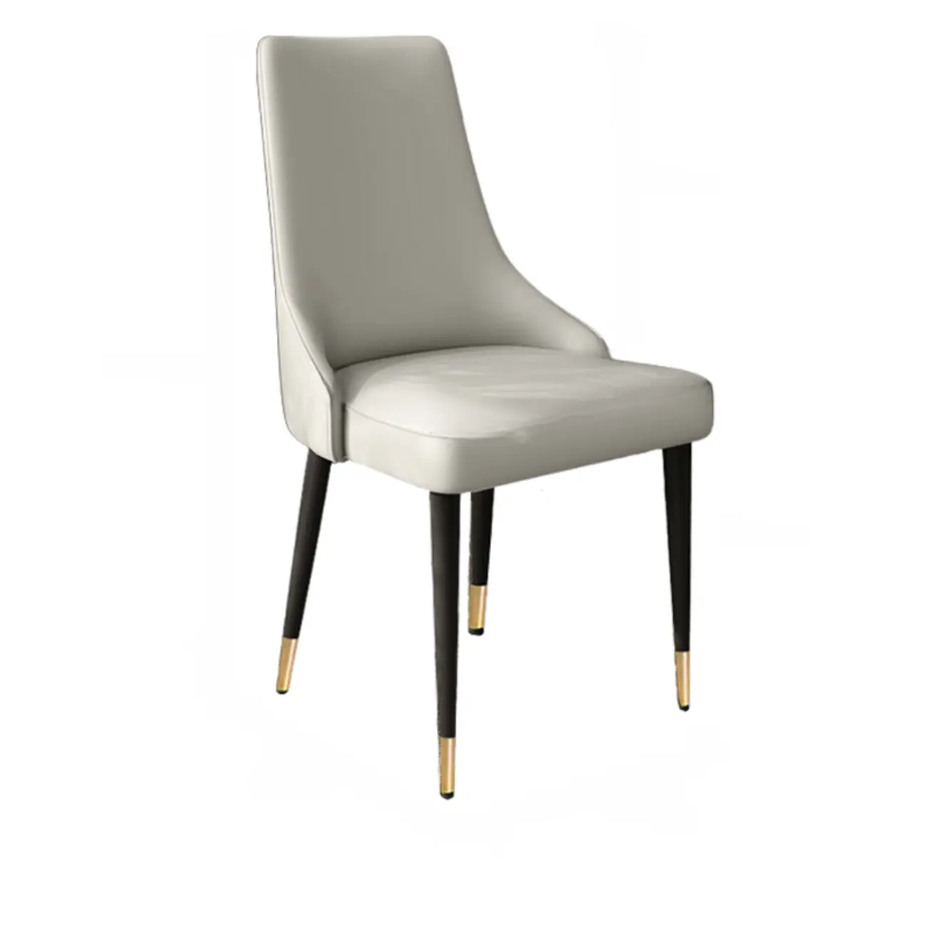Modern Armless Faux Leather Upholstered High Back Dining Chair
