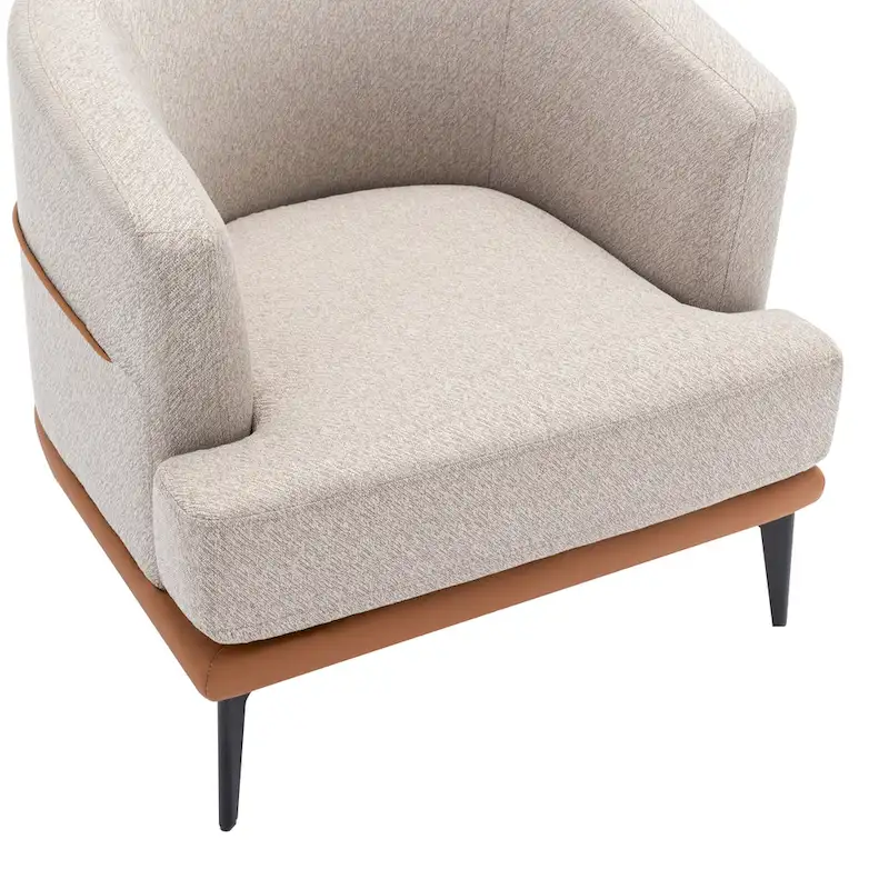 Modern Two-tone Barrel Fabric Chair