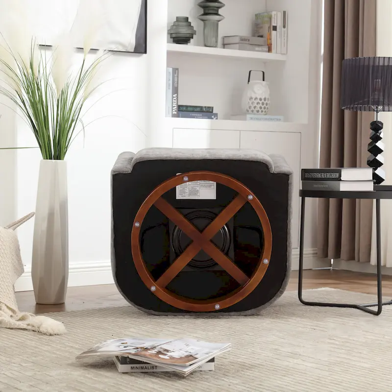 360 Degree Accent Swivel Chair,Chenille Upholstered Arm Chair