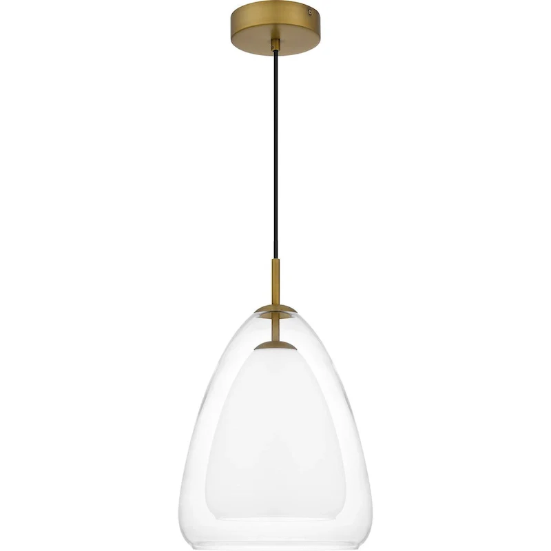 Aero 1-Light Aged Brass Pendant Light