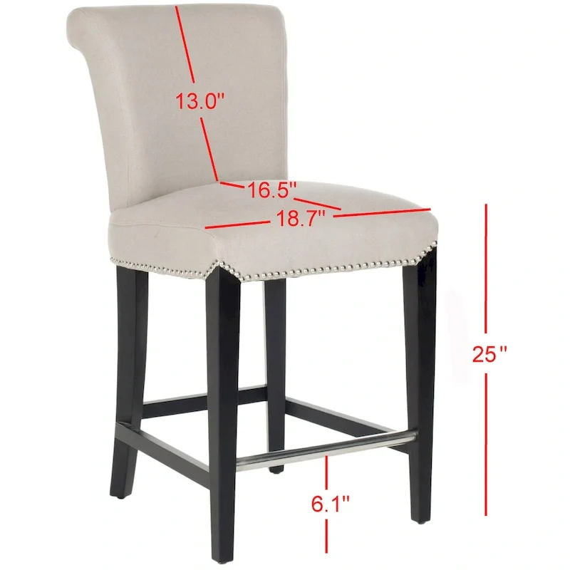 SAFAVIEH Jenelle Black Faux Leather 23-inch Counter Stool - 18.7 W x 23 D x 36.4 H - 19Wx23Dx36H