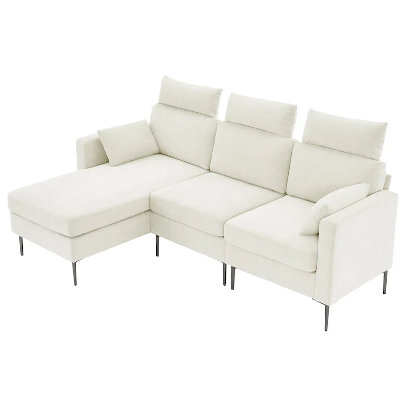 89 Chenille Sectional Sofa Couch With Extra Wide Chaise For Livingroom