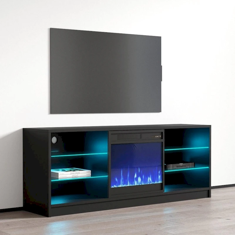 Manhattan Electric Fireplace Modern 58 TV Stand
