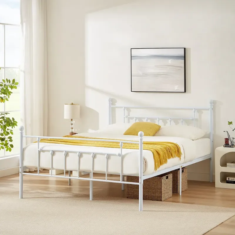 Javlergo Metal Bed Frame, Modern Platform Bed Frame with Headboard and Footboard, No Box Spring Needed