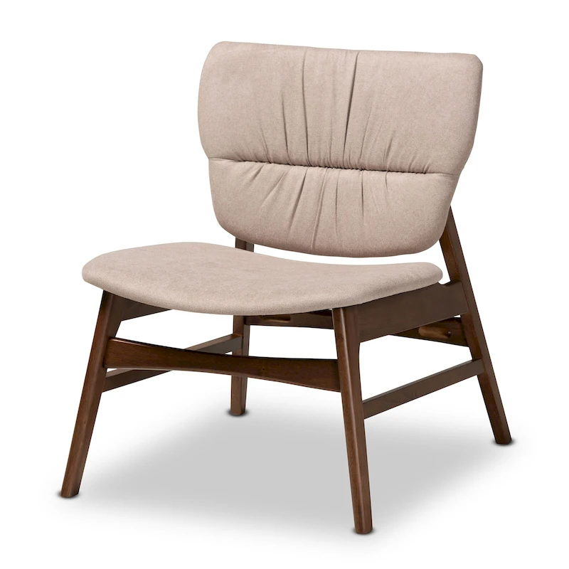 Benito Mid-Century Modern Transitional Fabric and Wood Accent Chair
