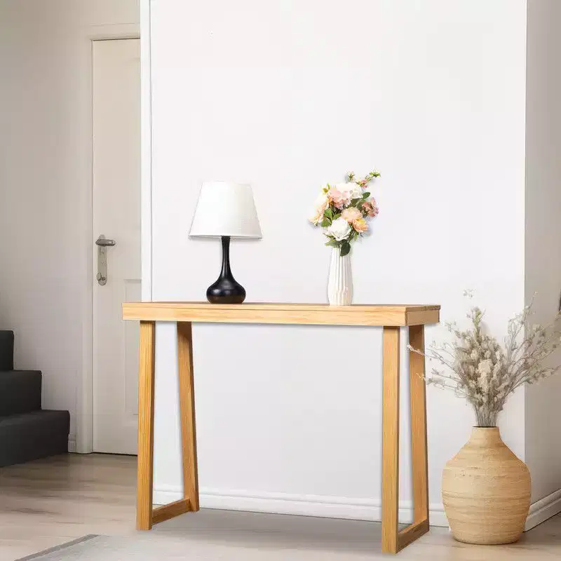 Karl Home 43.3 In. Solid Wood Console Table With Trapezoidal Legs