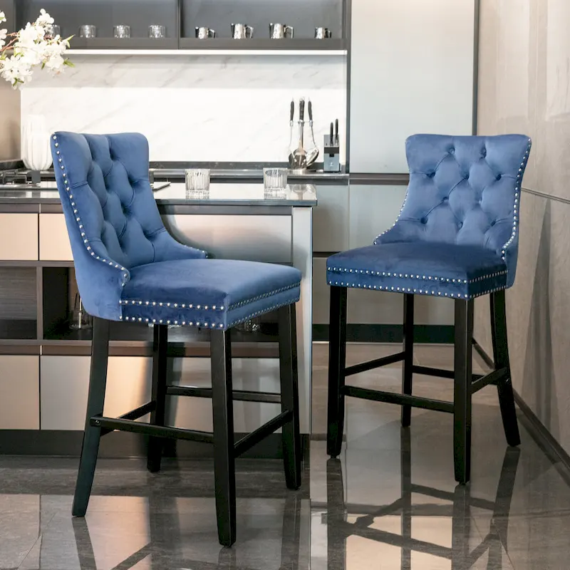 Velvet Upholstered Barstools