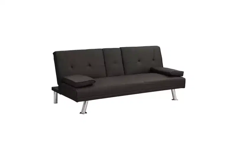 Convertible Sofa Bed Adjustable Sofa Double Sofa Removable Armrests Stainless Steel Legs,