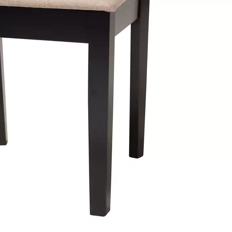 Modern Fabric & Wood Dining Set for 6 – 4 Chairs + Bench + Table