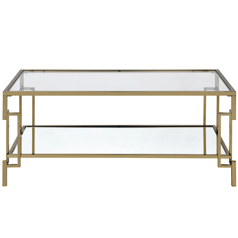 Yout Glam 43-inch Glass Top 1-Shelf Coffee Table by Furniture of America