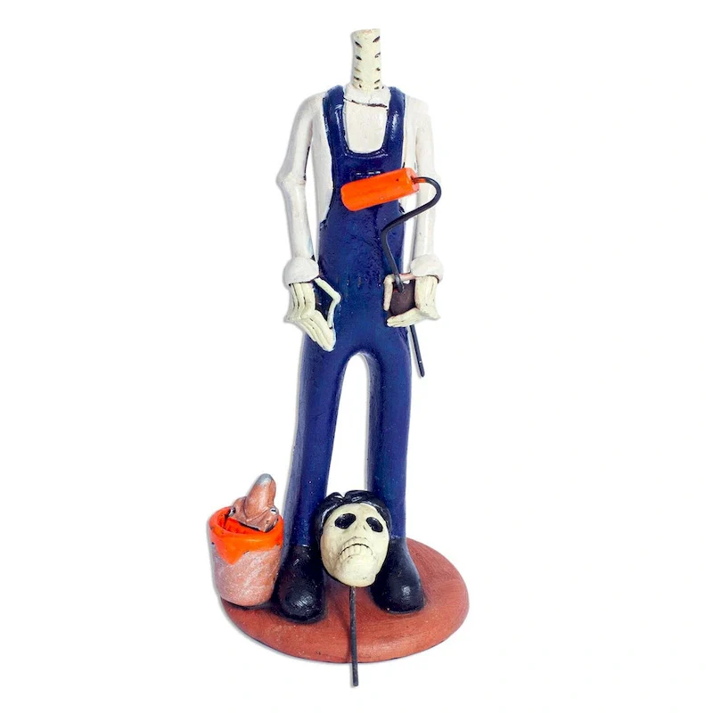 Novica Handmade Painter Catrin Ceramic Sculpture