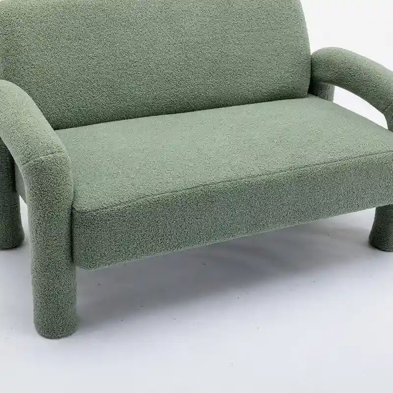 SEYNAR Mid-Century Modern Boucle 51 Solid Wood Curved Sofa