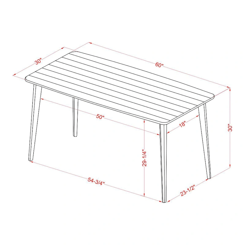 Furniture of America Tommie Mid-century Modern 60-inch Dining Table