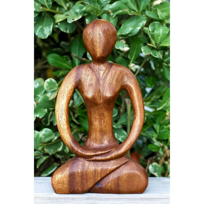 12  Wooden Handmade Abstract Yoga Sculpture Statue Handcrafted  Tranquility  Gift Home Decor Figurine Decoration Hand Carved