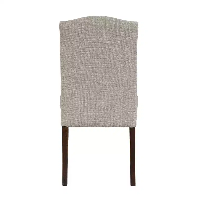 Gray / Taupe Modern Classic Armless Dining Chair, High Back, Set of 2