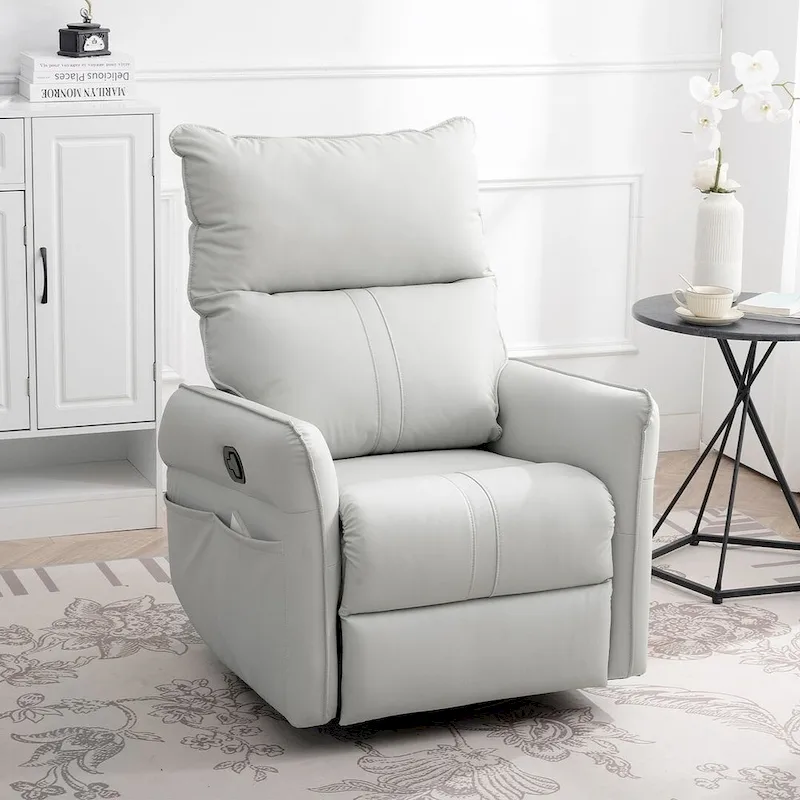 Modern PU Leather Rocker Seating Glider Swivel Recliner Chair