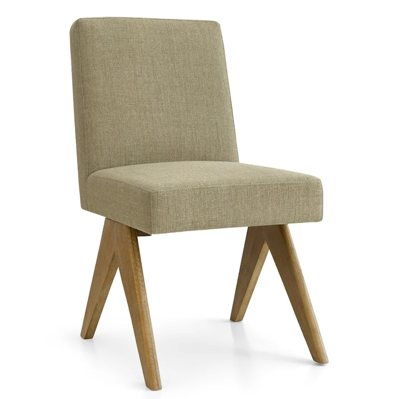 Linen Mid Century Modern Dining Chair