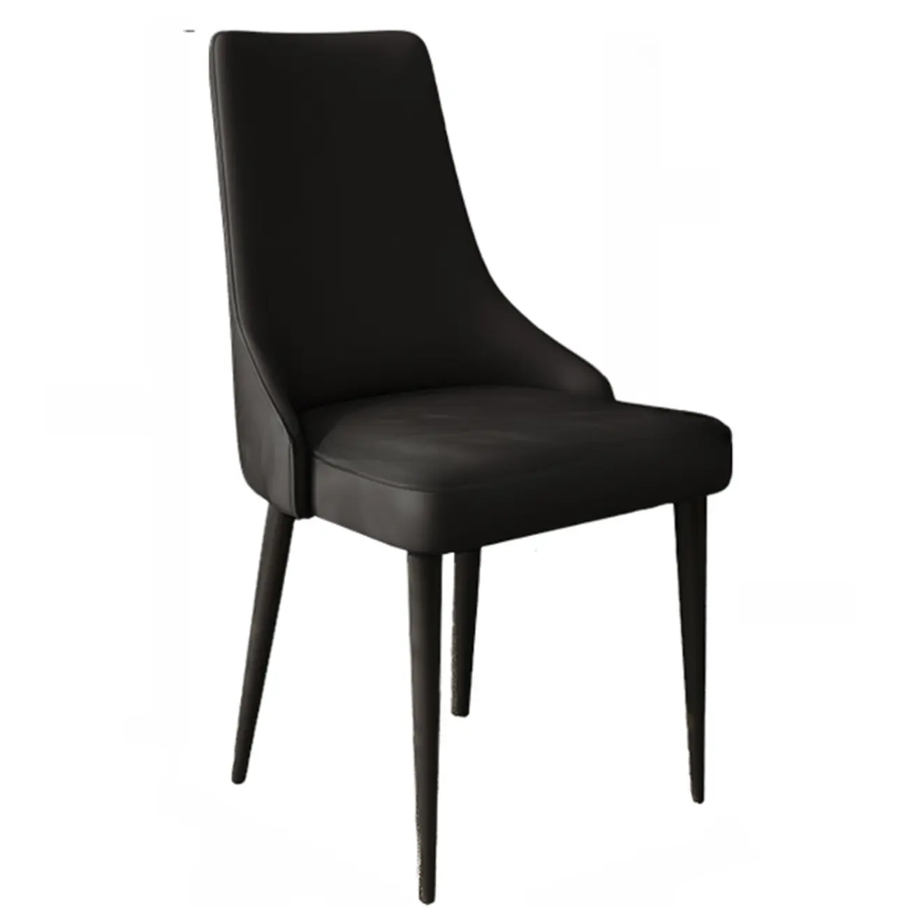 Modern Armless Faux Leather Upholstered High Back Dining Chair