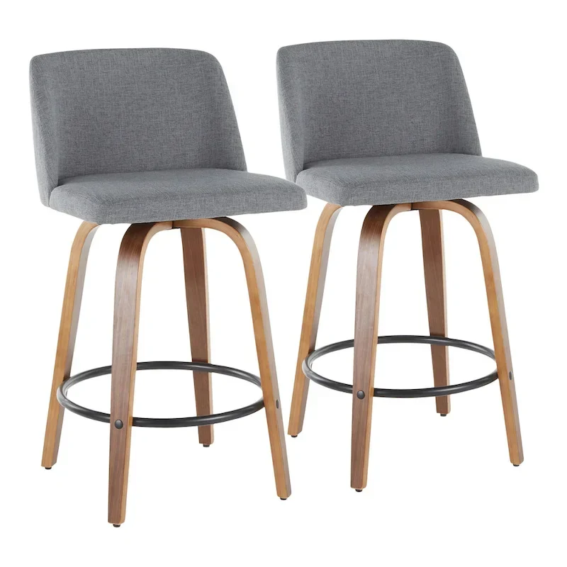 Carson Carrington Vallberga 26 Counter Stool with Black Round Footrest (Set of 2)