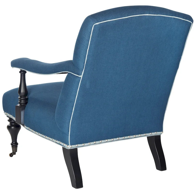SAFAVIEH Kassie Steel Blue Arm Chair - 27.6 x 36.8 x 35 - 28Wx37Dx35H