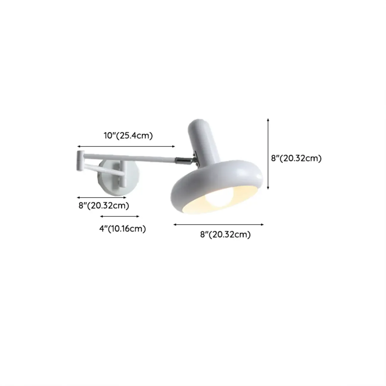 Modern White Adjustable Swing Arm Wall Light