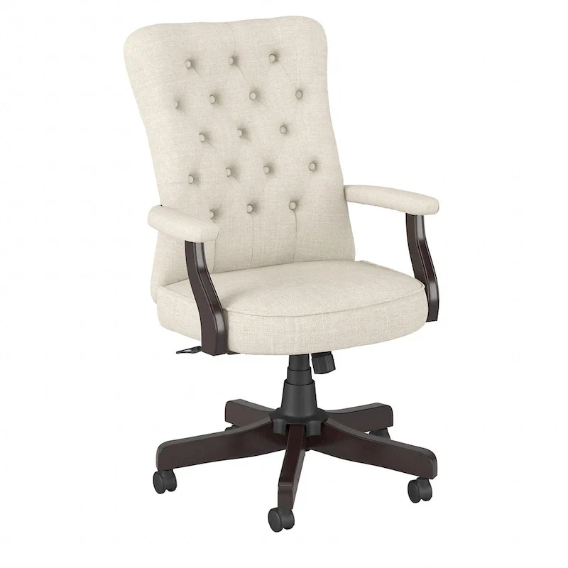High Back Tufted Office Chair with Arms by