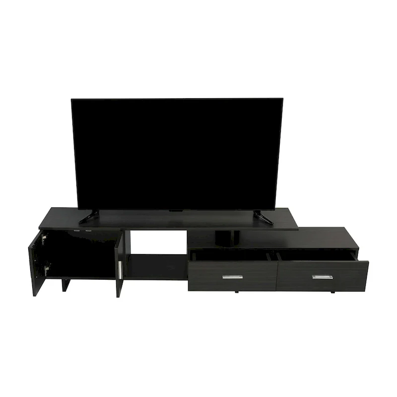 Avery 55-inch 2-Drawer 4-Shelf TV Stand in Steel